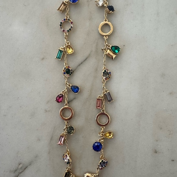 Talbots Gold Necklace with Multicolor Gemstones - Picture 2 of 5